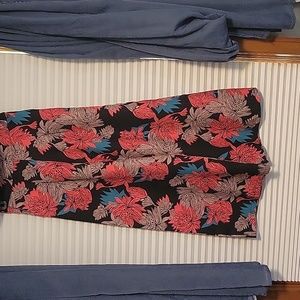 Handmade pilatzo pants high waisted size small floral pattern